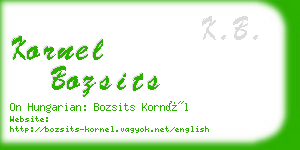 kornel bozsits business card